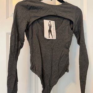 Brand new Naked Wardrobe Gray Long Sleeve bodysuit
